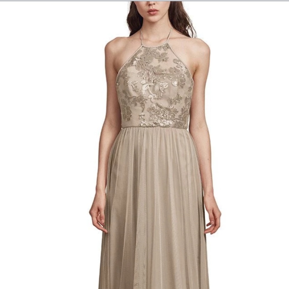 COPY - Amsale Sheridan Sequin Latte Silver Bridesmaid 14